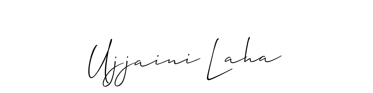 if you are searching for the best signature style for your name Ujjaini Laha. so please give up your signature search. here we have designed multiple signature styles  using Allison_Script. Ujjaini Laha signature style 2 images and pictures png