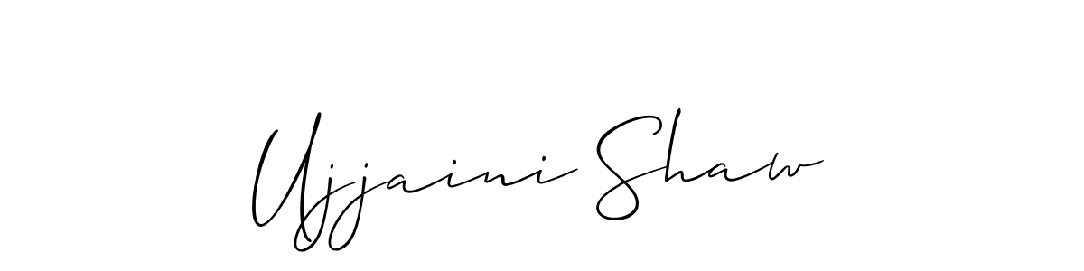 Create a beautiful signature design for name Ujjaini Shaw. With this signature (Allison_Script) fonts, you can make a handwritten signature for free. Ujjaini Shaw signature style 2 images and pictures png