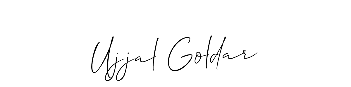 You should practise on your own different ways (Allison_Script) to write your name (Ujjal Goldar) in signature. don't let someone else do it for you. Ujjal Goldar signature style 2 images and pictures png