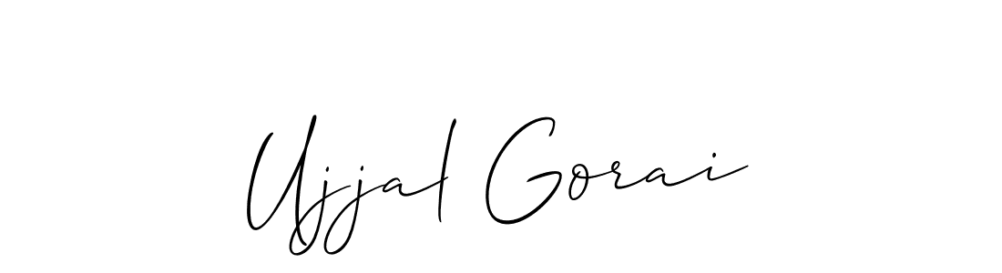 Allison_Script is a professional signature style that is perfect for those who want to add a touch of class to their signature. It is also a great choice for those who want to make their signature more unique. Get Ujjal Gorai name to fancy signature for free. Ujjal Gorai signature style 2 images and pictures png