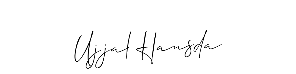 Also we have Ujjal Hansda name is the best signature style. Create professional handwritten signature collection using Allison_Script autograph style. Ujjal Hansda signature style 2 images and pictures png