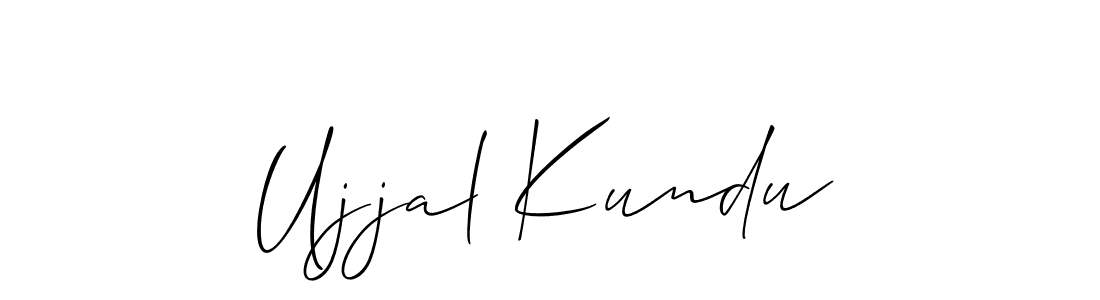 How to make Ujjal Kundu name signature. Use Allison_Script style for creating short signs online. This is the latest handwritten sign. Ujjal Kundu signature style 2 images and pictures png