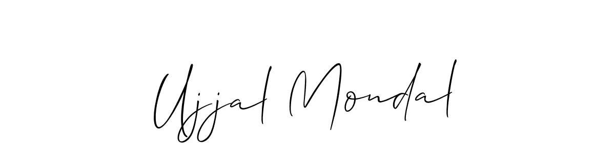 How to Draw Ujjal Mondal signature style? Allison_Script is a latest design signature styles for name Ujjal Mondal. Ujjal Mondal signature style 2 images and pictures png