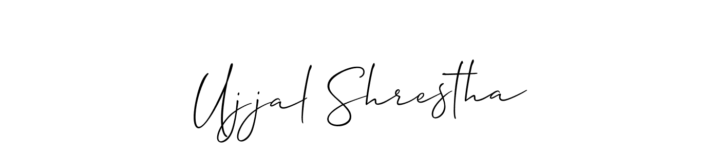 The best way (Allison_Script) to make a short signature is to pick only two or three words in your name. The name Ujjal Shrestha include a total of six letters. For converting this name. Ujjal Shrestha signature style 2 images and pictures png