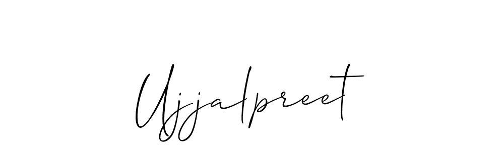 The best way (Allison_Script) to make a short signature is to pick only two or three words in your name. The name Ujjalpreet include a total of six letters. For converting this name. Ujjalpreet signature style 2 images and pictures png