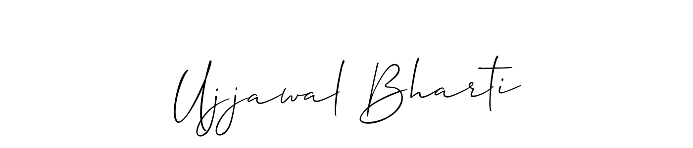 The best way (Allison_Script) to make a short signature is to pick only two or three words in your name. The name Ujjawal Bharti include a total of six letters. For converting this name. Ujjawal Bharti signature style 2 images and pictures png