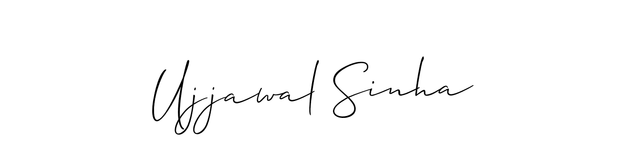 The best way (Allison_Script) to make a short signature is to pick only two or three words in your name. The name Ujjawal Sinha include a total of six letters. For converting this name. Ujjawal Sinha signature style 2 images and pictures png