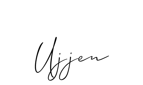 if you are searching for the best signature style for your name Ujjen. so please give up your signature search. here we have designed multiple signature styles  using Allison_Script. Ujjen signature style 2 images and pictures png