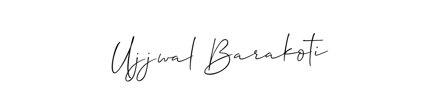 How to make Ujjwal Barakoti name signature. Use Allison_Script style for creating short signs online. This is the latest handwritten sign. Ujjwal Barakoti signature style 2 images and pictures png