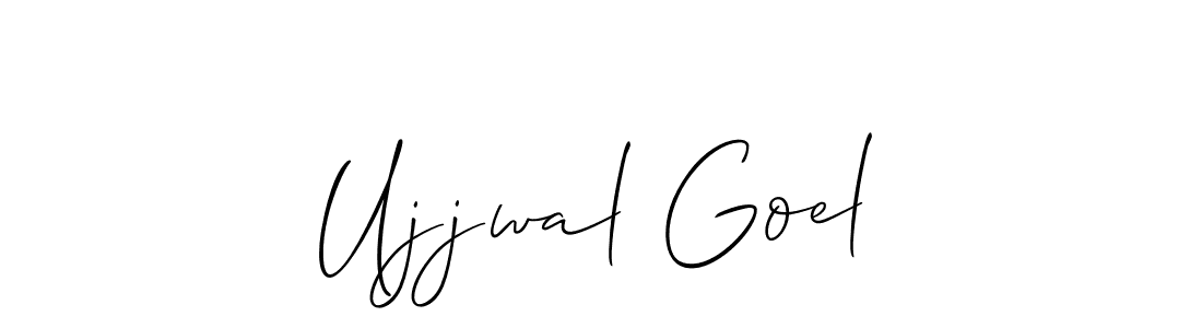 Make a beautiful signature design for name Ujjwal Goel. With this signature (Allison_Script) style, you can create a handwritten signature for free. Ujjwal Goel signature style 2 images and pictures png
