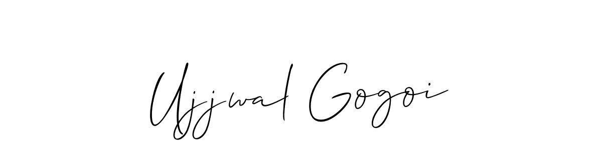 Also You can easily find your signature by using the search form. We will create Ujjwal Gogoi name handwritten signature images for you free of cost using Allison_Script sign style. Ujjwal Gogoi signature style 2 images and pictures png