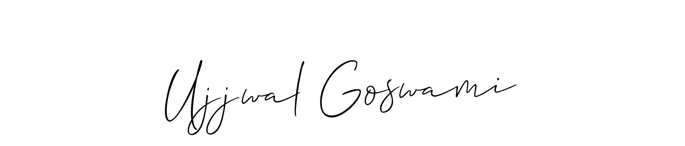 Use a signature maker to create a handwritten signature online. With this signature software, you can design (Allison_Script) your own signature for name Ujjwal Goswami. Ujjwal Goswami signature style 2 images and pictures png