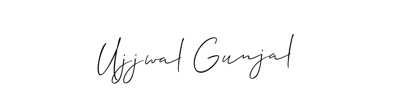 This is the best signature style for the Ujjwal Gunjal name. Also you like these signature font (Allison_Script). Mix name signature. Ujjwal Gunjal signature style 2 images and pictures png