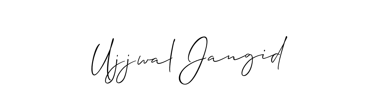 if you are searching for the best signature style for your name Ujjwal Jangid. so please give up your signature search. here we have designed multiple signature styles  using Allison_Script. Ujjwal Jangid signature style 2 images and pictures png