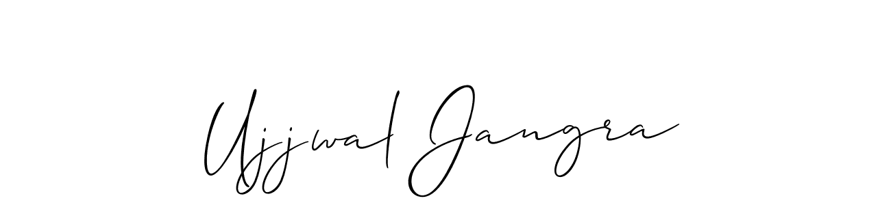 Allison_Script is a professional signature style that is perfect for those who want to add a touch of class to their signature. It is also a great choice for those who want to make their signature more unique. Get Ujjwal Jangra name to fancy signature for free. Ujjwal Jangra signature style 2 images and pictures png