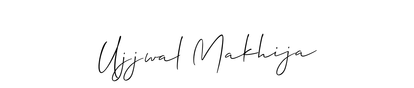 How to make Ujjwal Makhija name signature. Use Allison_Script style for creating short signs online. This is the latest handwritten sign. Ujjwal Makhija signature style 2 images and pictures png