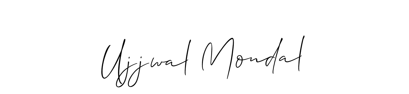 How to make Ujjwal Mondal name signature. Use Allison_Script style for creating short signs online. This is the latest handwritten sign. Ujjwal Mondal signature style 2 images and pictures png