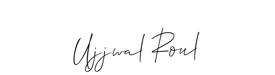 This is the best signature style for the Ujjwal Roul name. Also you like these signature font (Allison_Script). Mix name signature. Ujjwal Roul signature style 2 images and pictures png