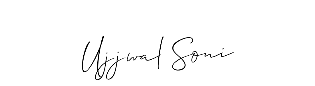 Make a beautiful signature design for name Ujjwal Soni. With this signature (Allison_Script) style, you can create a handwritten signature for free. Ujjwal Soni signature style 2 images and pictures png