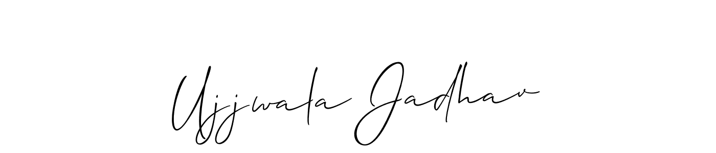 How to Draw Ujjwala Jadhav signature style? Allison_Script is a latest design signature styles for name Ujjwala Jadhav. Ujjwala Jadhav signature style 2 images and pictures png