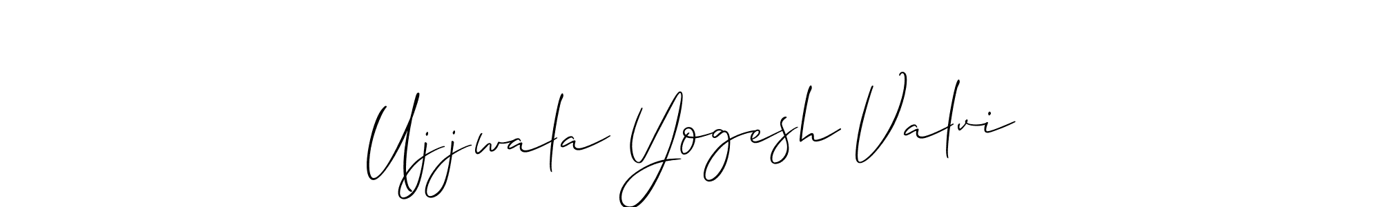 This is the best signature style for the Ujjwala Yogesh Valvi name. Also you like these signature font (Allison_Script). Mix name signature. Ujjwala Yogesh Valvi signature style 2 images and pictures png