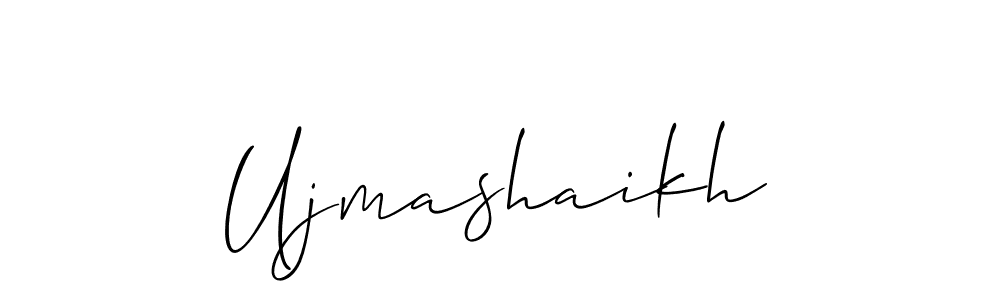 if you are searching for the best signature style for your name Ujmashaikh. so please give up your signature search. here we have designed multiple signature styles  using Allison_Script. Ujmashaikh signature style 2 images and pictures png