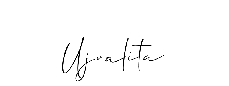 How to Draw Ujvalita signature style? Allison_Script is a latest design signature styles for name Ujvalita. Ujvalita signature style 2 images and pictures png