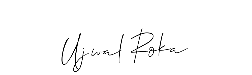 Make a beautiful signature design for name Ujwal Roka. With this signature (Allison_Script) style, you can create a handwritten signature for free. Ujwal Roka signature style 2 images and pictures png