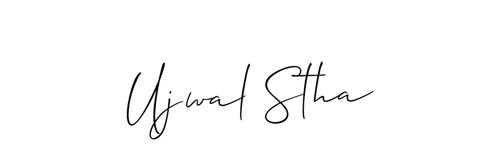 Ujwal Stha stylish signature style. Best Handwritten Sign (Allison_Script) for my name. Handwritten Signature Collection Ideas for my name Ujwal Stha. Ujwal Stha signature style 2 images and pictures png