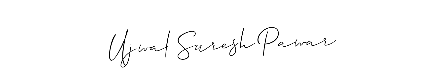 Allison_Script is a professional signature style that is perfect for those who want to add a touch of class to their signature. It is also a great choice for those who want to make their signature more unique. Get Ujwal Suresh Pawar name to fancy signature for free. Ujwal Suresh Pawar signature style 2 images and pictures png