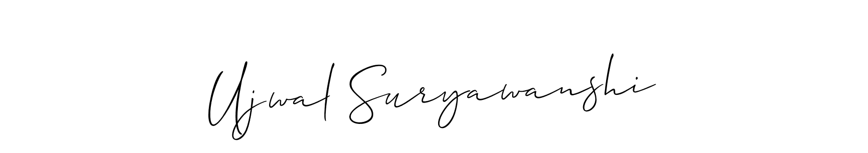 Also You can easily find your signature by using the search form. We will create Ujwal Suryawanshi name handwritten signature images for you free of cost using Allison_Script sign style. Ujwal Suryawanshi signature style 2 images and pictures png