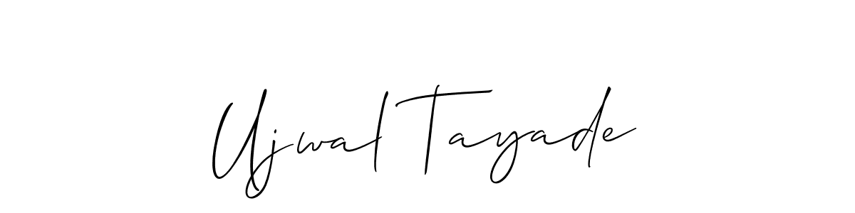 How to make Ujwal Tayade name signature. Use Allison_Script style for creating short signs online. This is the latest handwritten sign. Ujwal Tayade signature style 2 images and pictures png