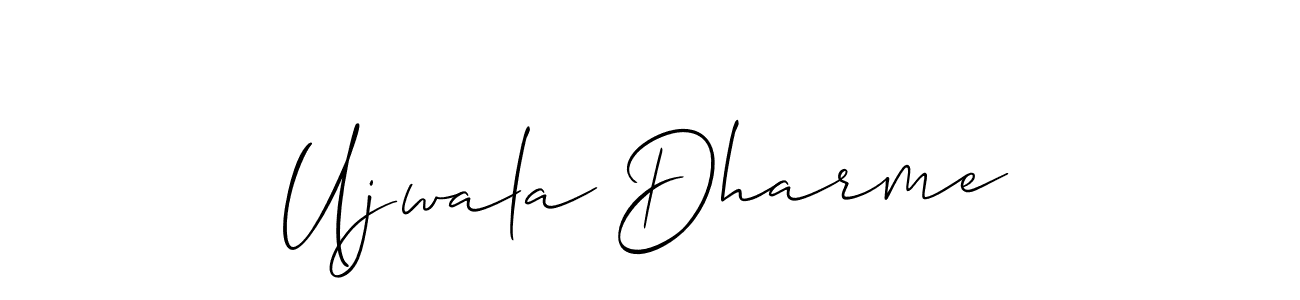 How to Draw Ujwala Dharme signature style? Allison_Script is a latest design signature styles for name Ujwala Dharme. Ujwala Dharme signature style 2 images and pictures png