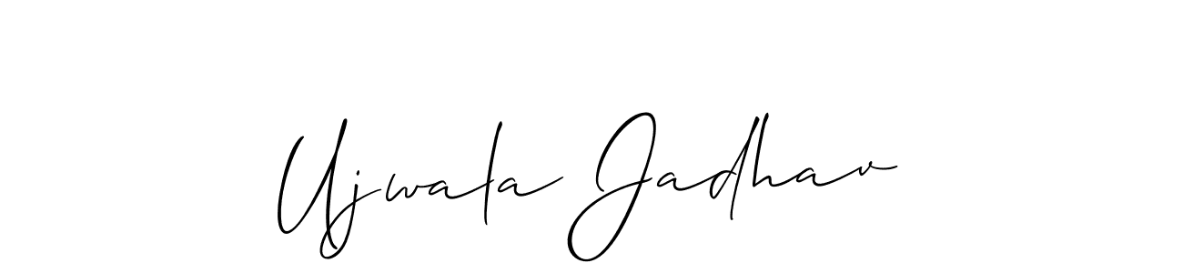 You should practise on your own different ways (Allison_Script) to write your name (Ujwala Jadhav) in signature. don't let someone else do it for you. Ujwala Jadhav signature style 2 images and pictures png