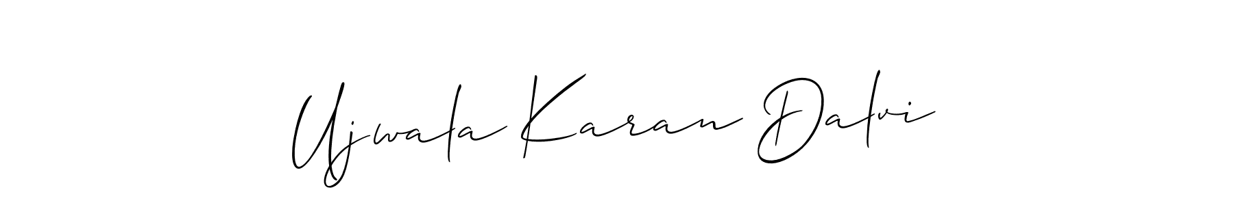 Make a short Ujwala Karan Dalvi signature style. Manage your documents anywhere anytime using Allison_Script. Create and add eSignatures, submit forms, share and send files easily. Ujwala Karan Dalvi signature style 2 images and pictures png