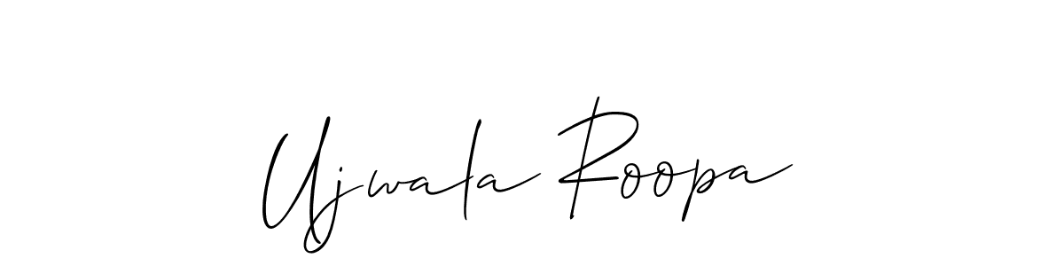 Make a beautiful signature design for name Ujwala Roopa. With this signature (Allison_Script) style, you can create a handwritten signature for free. Ujwala Roopa signature style 2 images and pictures png