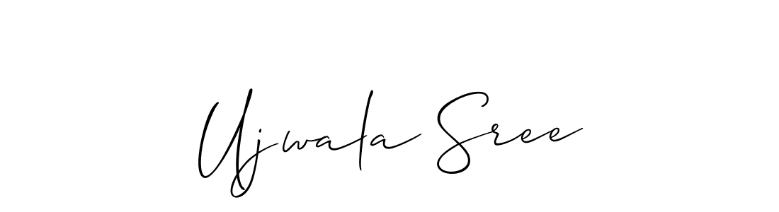 Create a beautiful signature design for name Ujwala Sree. With this signature (Allison_Script) fonts, you can make a handwritten signature for free. Ujwala Sree signature style 2 images and pictures png
