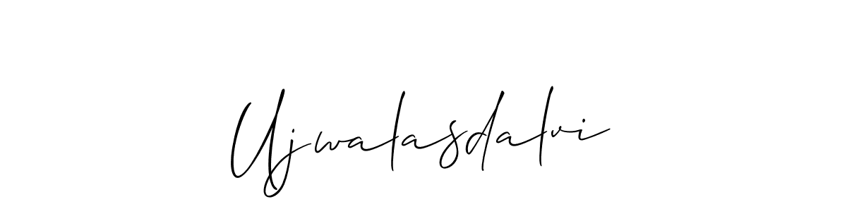 Also You can easily find your signature by using the search form. We will create Ujwalasdalvi name handwritten signature images for you free of cost using Allison_Script sign style. Ujwalasdalvi signature style 2 images and pictures png