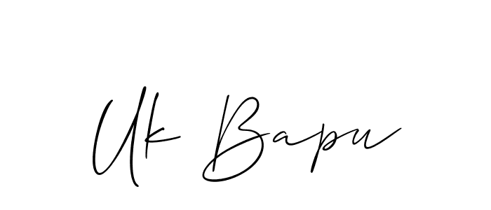 How to make Uk Bapu name signature. Use Allison_Script style for creating short signs online. This is the latest handwritten sign. Uk Bapu signature style 2 images and pictures png