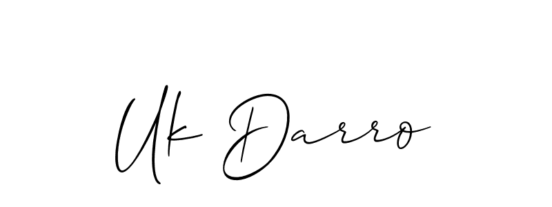 This is the best signature style for the Uk Darro name. Also you like these signature font (Allison_Script). Mix name signature. Uk Darro signature style 2 images and pictures png