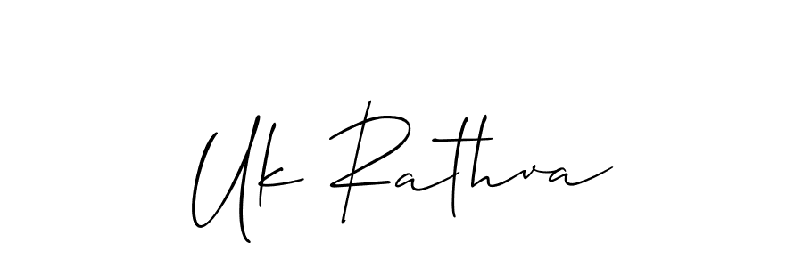 Similarly Allison_Script is the best handwritten signature design. Signature creator online .You can use it as an online autograph creator for name Uk Rathva. Uk Rathva signature style 2 images and pictures png