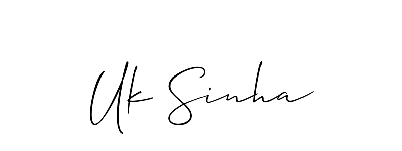 How to make Uk Sinha signature? Allison_Script is a professional autograph style. Create handwritten signature for Uk Sinha name. Uk Sinha signature style 2 images and pictures png