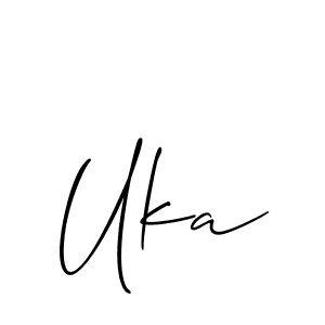 It looks lik you need a new signature style for name Uka. Design unique handwritten (Allison_Script) signature with our free signature maker in just a few clicks. Uka signature style 2 images and pictures png