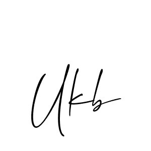 Create a beautiful signature design for name Ukb. With this signature (Allison_Script) fonts, you can make a handwritten signature for free. Ukb signature style 2 images and pictures png