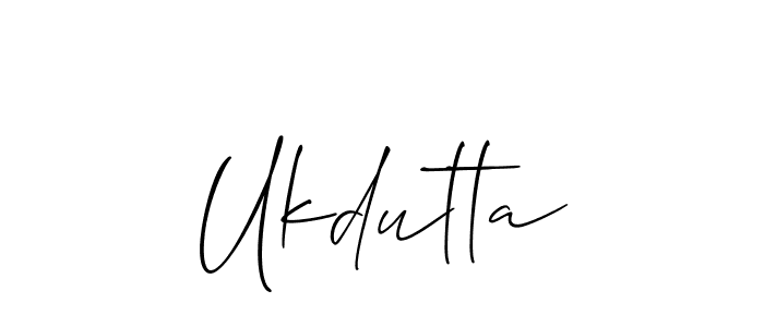 How to make Ukdutta signature? Allison_Script is a professional autograph style. Create handwritten signature for Ukdutta name. Ukdutta signature style 2 images and pictures png