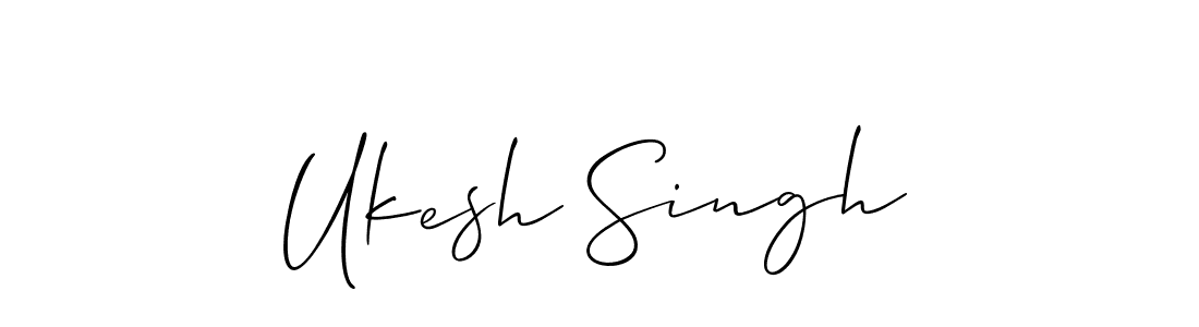 Allison_Script is a professional signature style that is perfect for those who want to add a touch of class to their signature. It is also a great choice for those who want to make their signature more unique. Get Ukesh Singh name to fancy signature for free. Ukesh Singh signature style 2 images and pictures png