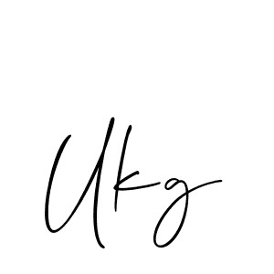 Design your own signature with our free online signature maker. With this signature software, you can create a handwritten (Allison_Script) signature for name Ukg. Ukg signature style 2 images and pictures png