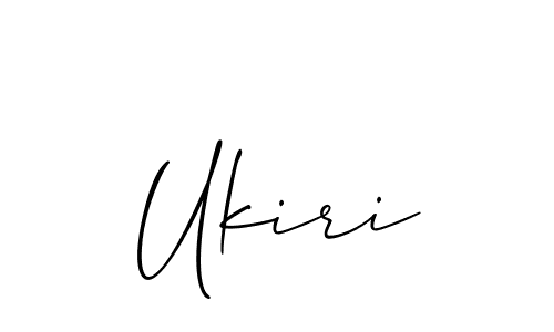 You should practise on your own different ways (Allison_Script) to write your name (Ukiri) in signature. don't let someone else do it for you. Ukiri signature style 2 images and pictures png