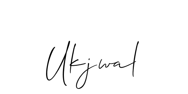 How to make Ukjwal name signature. Use Allison_Script style for creating short signs online. This is the latest handwritten sign. Ukjwal signature style 2 images and pictures png