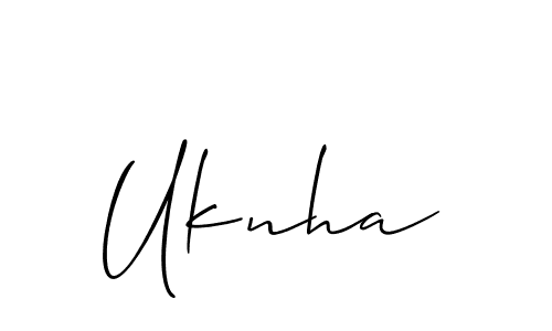 Use a signature maker to create a handwritten signature online. With this signature software, you can design (Allison_Script) your own signature for name Uknha. Uknha signature style 2 images and pictures png